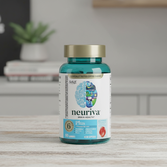 Schiff Neuriva Brain Performance Plus Gummies – Strawberry Flavor – 50 Count Brain Support Supplement