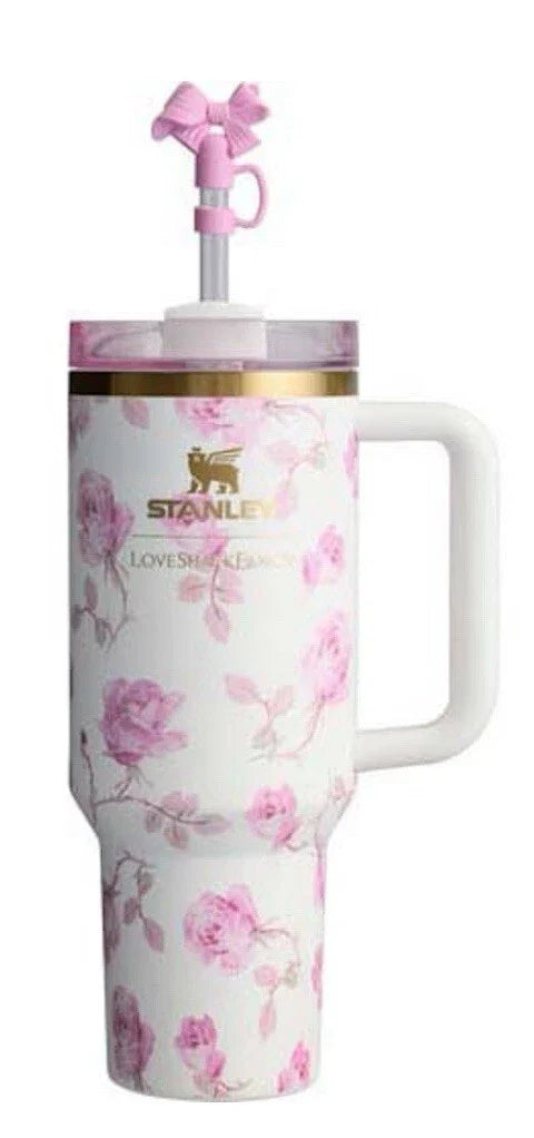 AUTHENTIC Stanley x LoveShackFancy Quencher Tumbler 40 oz Ribbon Rosa Sealed!