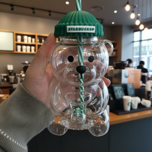 Original Starbucks Bearista Limited Edition Bear Glass Cold Cup – 20oz Reusable Iced Coffee Tumbler with StrawOriginal Starbucks Bearista Limited Edition Bear Glass Cold Cup – 20oz Reusable Iced Coffee Tumbler with Straw