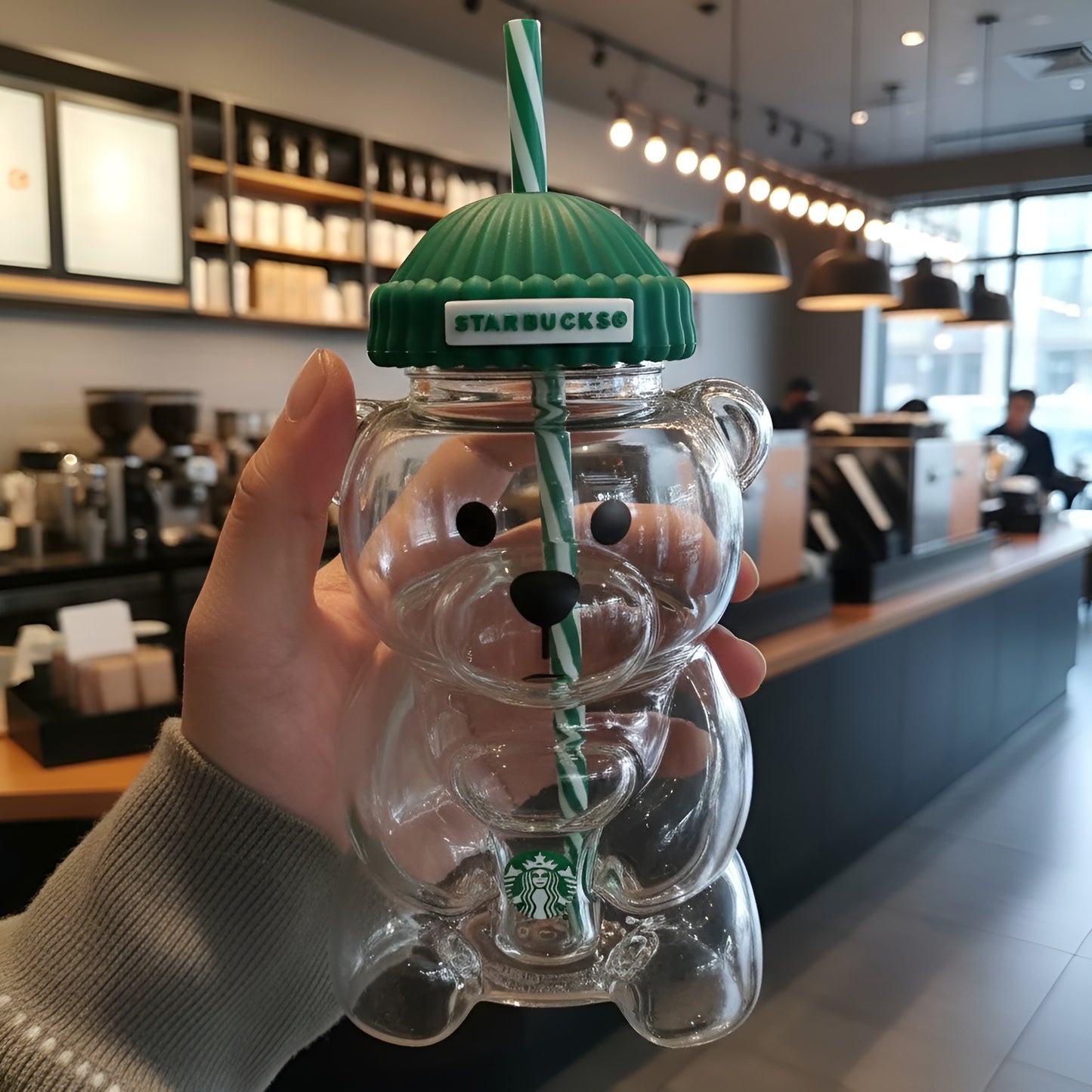 Original Starbucks Bearista Limited Edition Bear Glass Cold Cup – 20oz Reusable Iced Coffee Tumbler with StrawOriginal Starbucks Bearista Limited Edition Bear Glass Cold Cup – 20oz Reusable Iced Coffee Tumbler with Straw