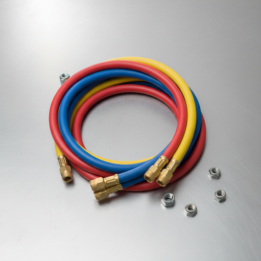 60" Charging Hose Set for Air Conditioning & Refrigeration – Heavy Duty HVAC Manifold Charging Hoses