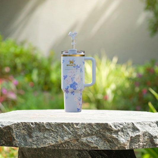 Stanley 40 oz Floral Blue LoveShackFancy Quencher H2.0 FlowState™ Tumbler